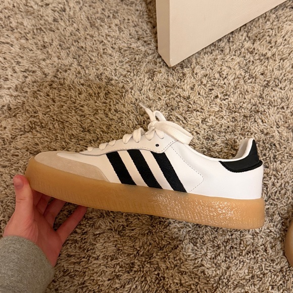 Adidas Samba White and Black with Gum Sole - Picture 2 of 3